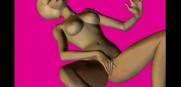  3d animated stripper dancing in white lingerie
